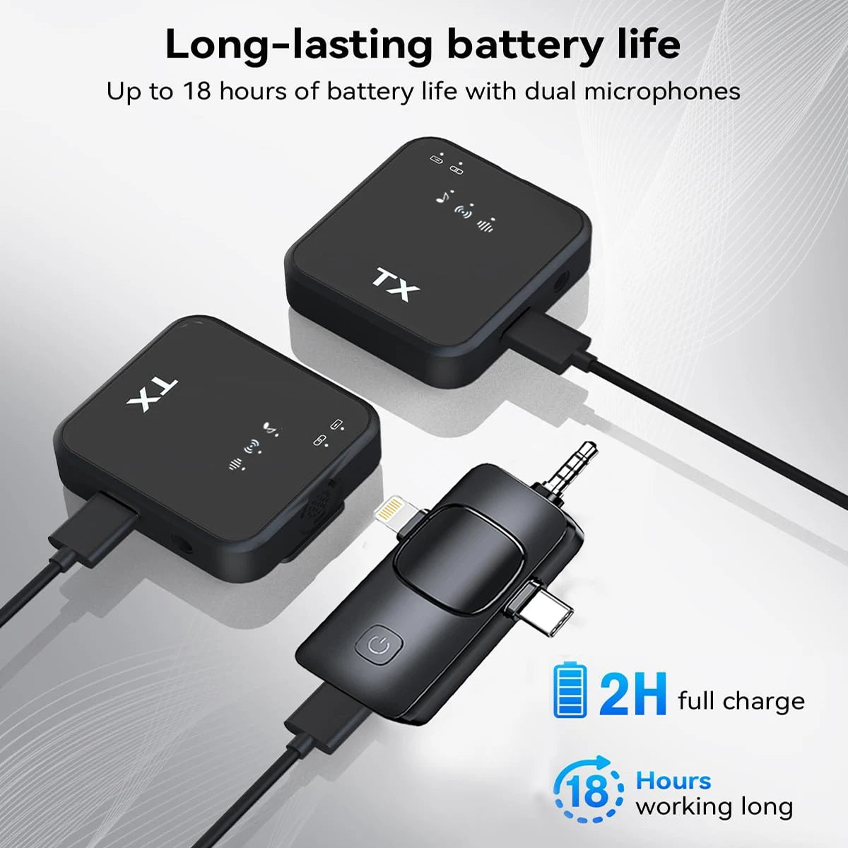 3-in-1 Wireless Lavalier Microphone – For Camera, iPhone & Android with Noise Reduction