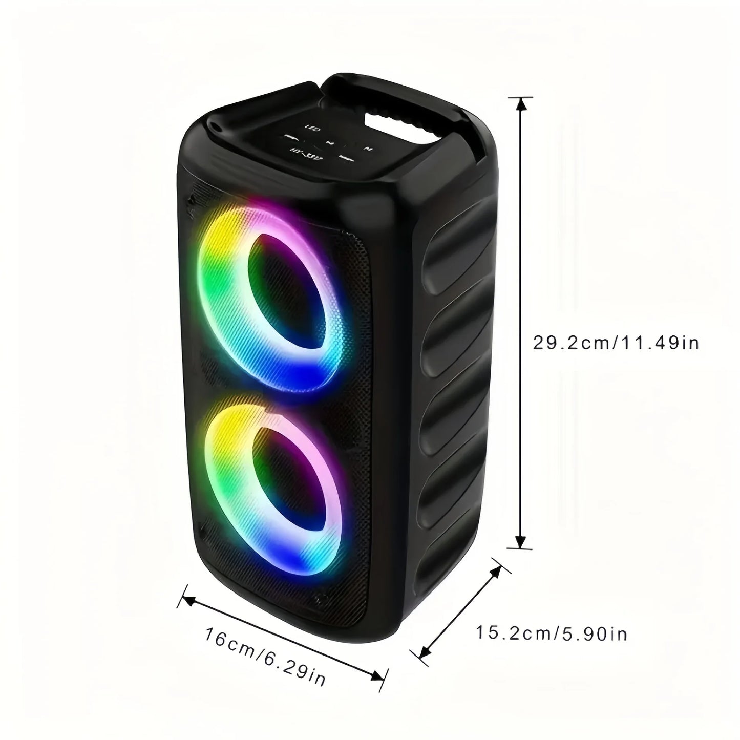 Bluetooth Speaker with Mic – Portable Karaoke Machine, FM, LED & TWS