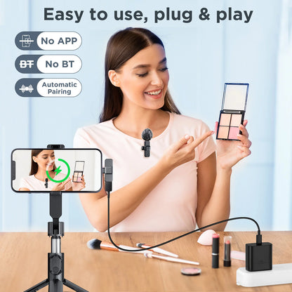 SNZIYAG K10 Wireless Lavalier Microphone – Portable Mini Mic for iPhone, Android, PC & Live Gaming
