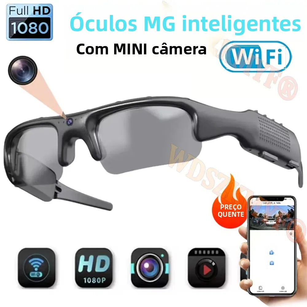 1080P HD Sports Camera Glasses – WiFi, 170° Wide Angle, Outdoor Action DV