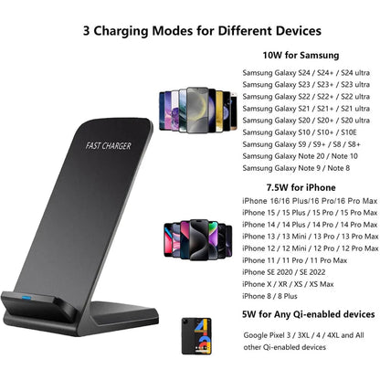 40W Wireless Charging Stand – Ultra Fast Charger for Samsung, iPhone & Xiaomi