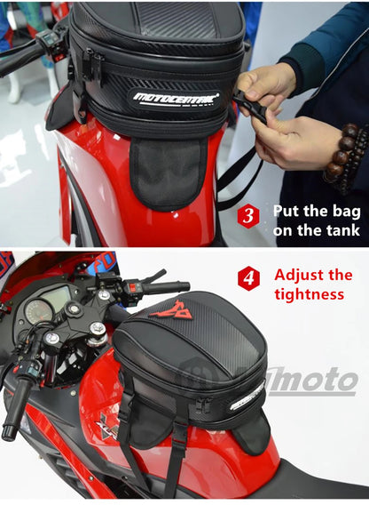 Motocentric Waterproof Motorcycle Tail Bag – High Capacity Rear Seat Backpack