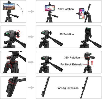 103cm Lightweight Tripod for Phone & Camera – Portable with Bluetooth Control & Desktop Stand