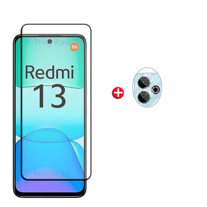 6-in-1 Tempered Glass Screen Protector Kit – 9H HD for Xiaomi Redmi 13 & Lens Glass