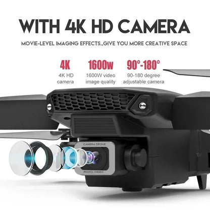 E88 Pro Foldable Drone – 4K/1080P HD Camera, WiFi FPV, RC Helicopter Toy Gift