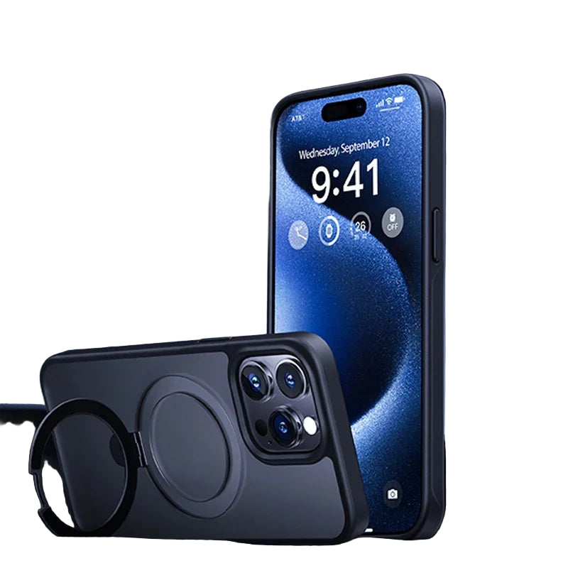 Matte Magnetic Ring Stand Case – Ultra Slim Cover for iPhone 17 Pro / Pro Max / Air