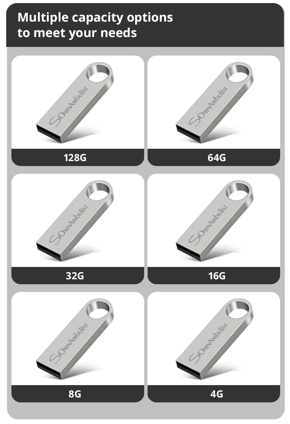 SomnAmbulist USB Flash Drive – 4GB to 128GB High-Speed USB 2.0 for PC & Mobile