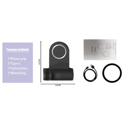 Magnetic Phone Grip with Bluetooth Shutter – MagSafe Holder & 1/4" Tripod Mount for iPhone & Android