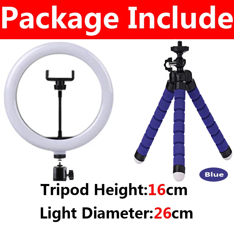 12-inch LED Ring Light with Tripod – USB Phone Ringlight for YouTube & TikTok