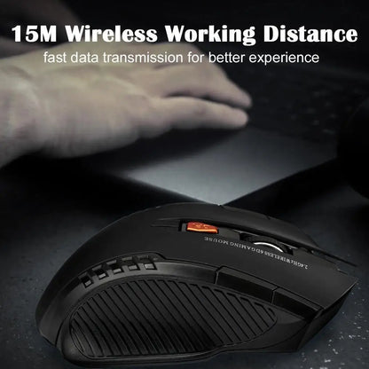 2.4G Wireless Gaming Mouse – 1600DPI, 6 Buttons, USB Receiver for PC & Laptop