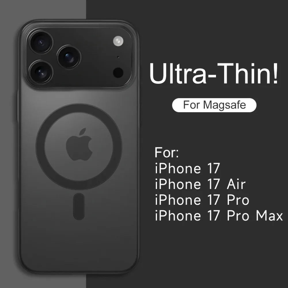 Luxury Ultra Thin Magnetic Translucent Matte Case For iPhone 17, 17Pro Max Plus, 17Air, 17Pro