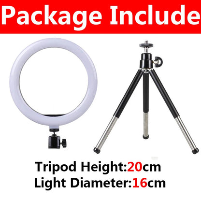 12-inch LED Ring Light with Tripod – USB Phone Ringlight for YouTube & TikTok