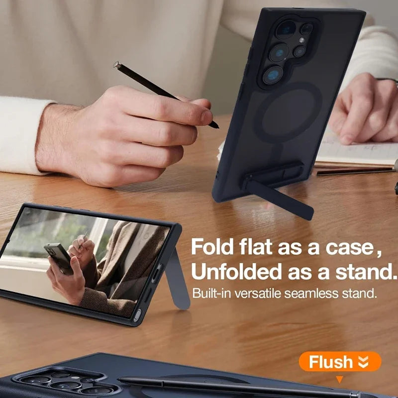 UYUXIO Magnetic Kickstand Case – Holder Cover for Samsung S25/S24/S23 Ultra/Plus/FE