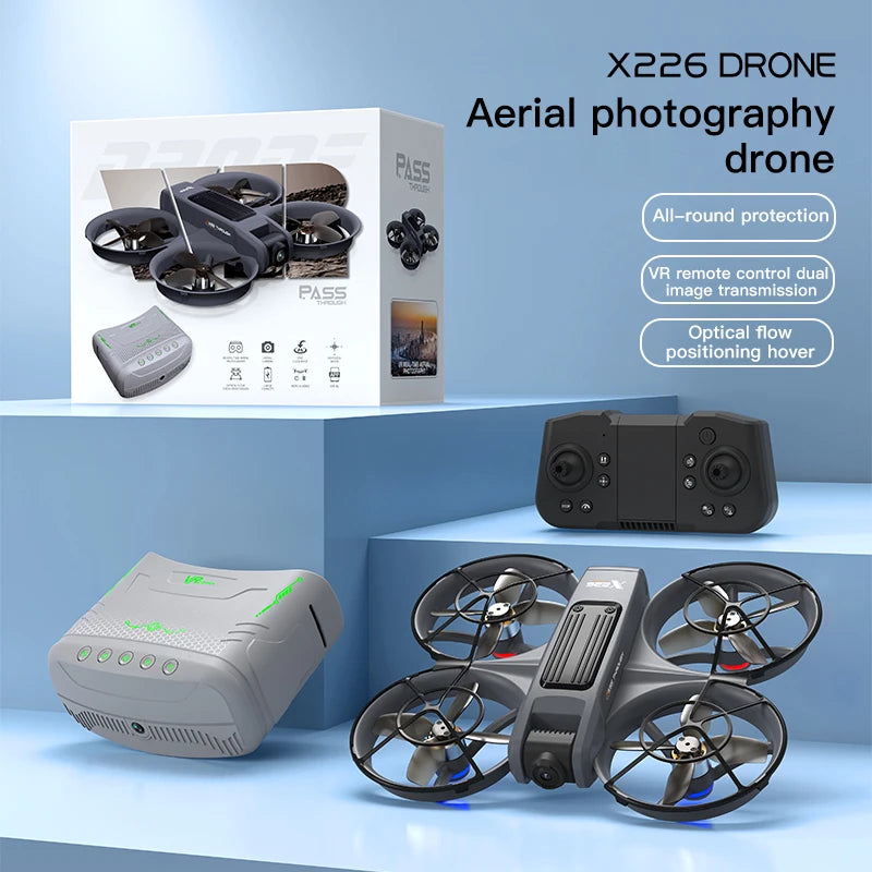 X226 Brushless Drone – Dual HD Camera, VR Control, Obstacle Avoidance, Optical Flow Hover