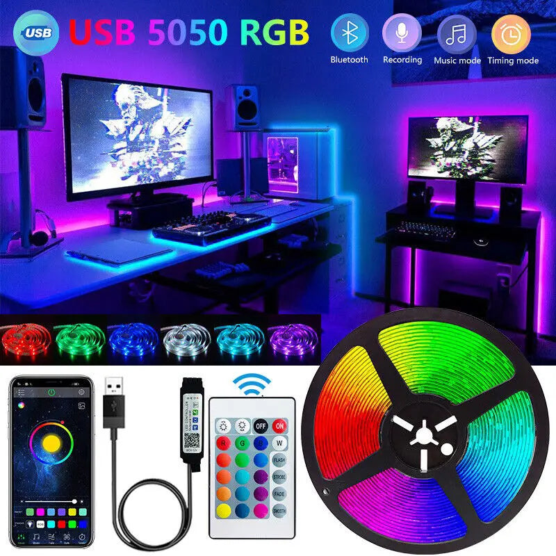 Smart LED Light Strip – 5050 RGB with Remote, APP & Bluetooth