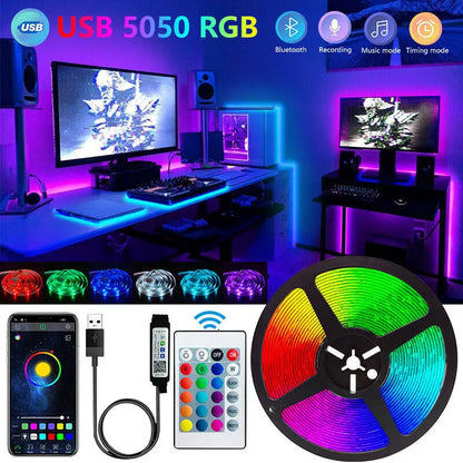 Smart LED Light Strip – 5050 RGB with Remote, APP & Bluetooth
