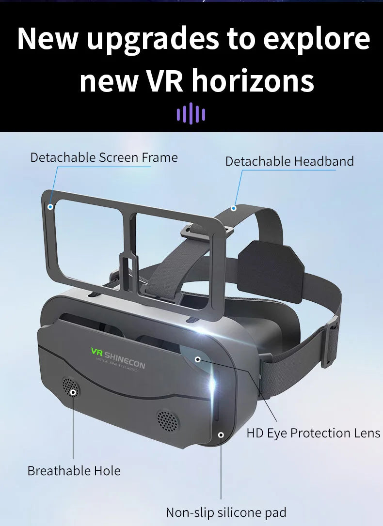 SHINECON 3D VR Glasses – Virtual Reality Headset for 5-7'' Phones with Original Box