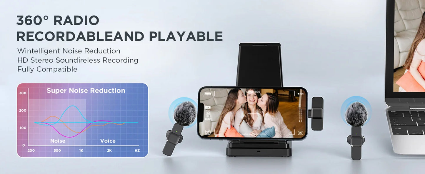 SNZIYAG K10 Wireless Lavalier Microphone – Portable Mini Mic for iPhone, Android, PC & Live Gaming