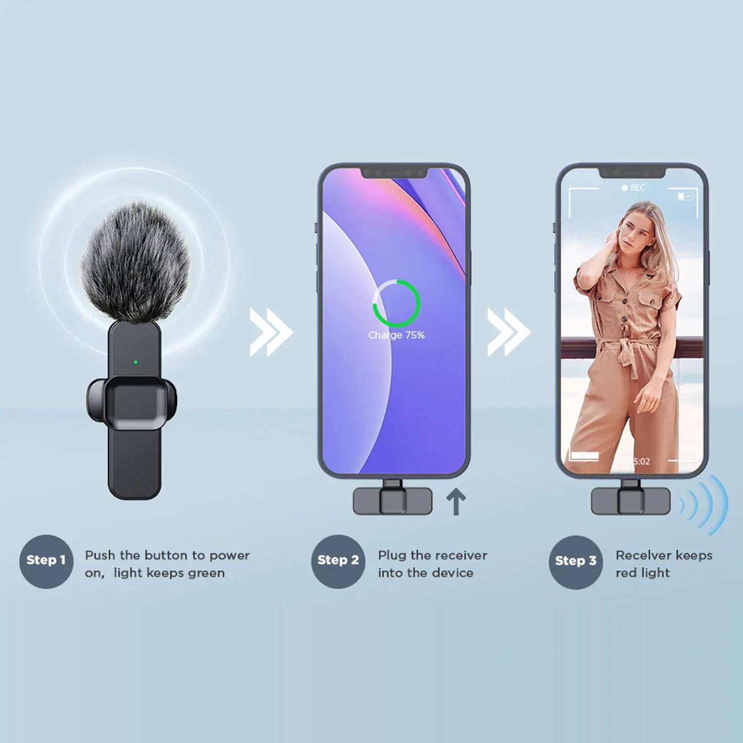 SNZIYAG K10 Wireless Lavalier Microphone – Portable Mini Mic for iPhone, Android, PC & Live Gaming