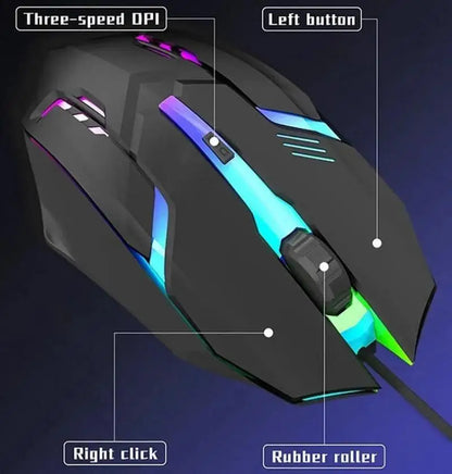 2025 ITLY M01 Sports Gaming Mouse – USB Wired with LED Luminous Backlit