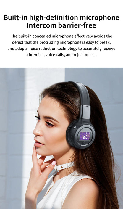 ZEALOT B570 Bluetooth Headphones – LCD, HiFi Sound, FM & TF Card Support