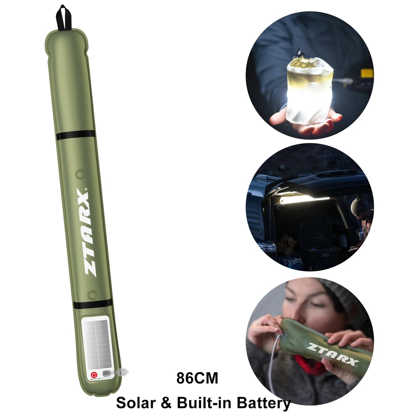 Solar USB Rechargeable LED Tube – Foldable, Magnetic & Waterproof for Outdoor Use