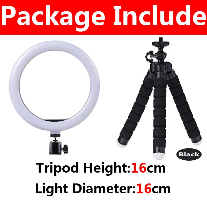 12-inch LED Ring Light with Tripod – USB Phone Ringlight for YouTube & TikTok