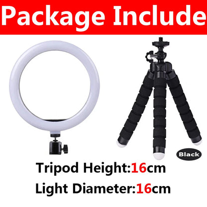 12-inch LED Ring Light with Tripod – USB Phone Ringlight for YouTube & TikTok