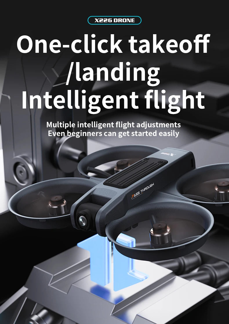 X226 Brushless Drone – Dual HD Camera, VR Control, Obstacle Avoidance, Optical Flow Hover