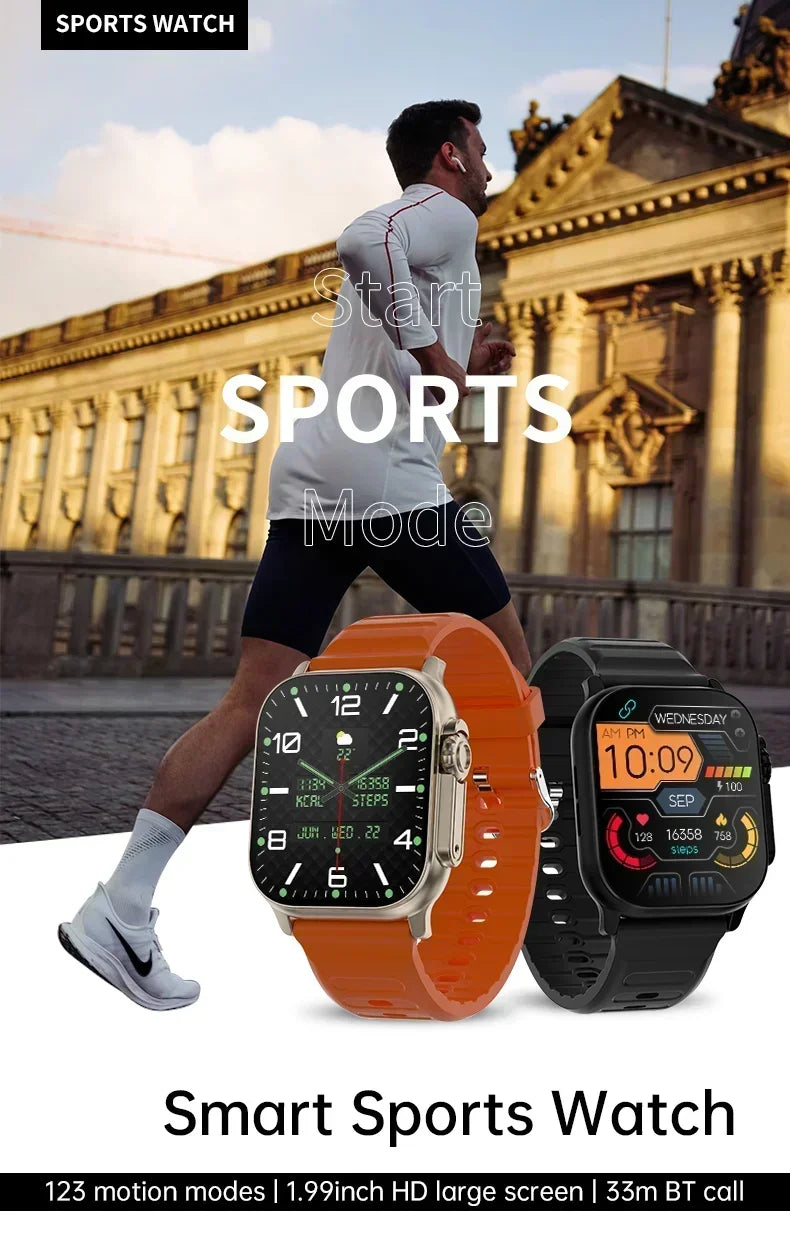 Smartwatch T900 U2 49mm – Bluetooth Call, NFC, GPS, Music, Games, Wireless Charging