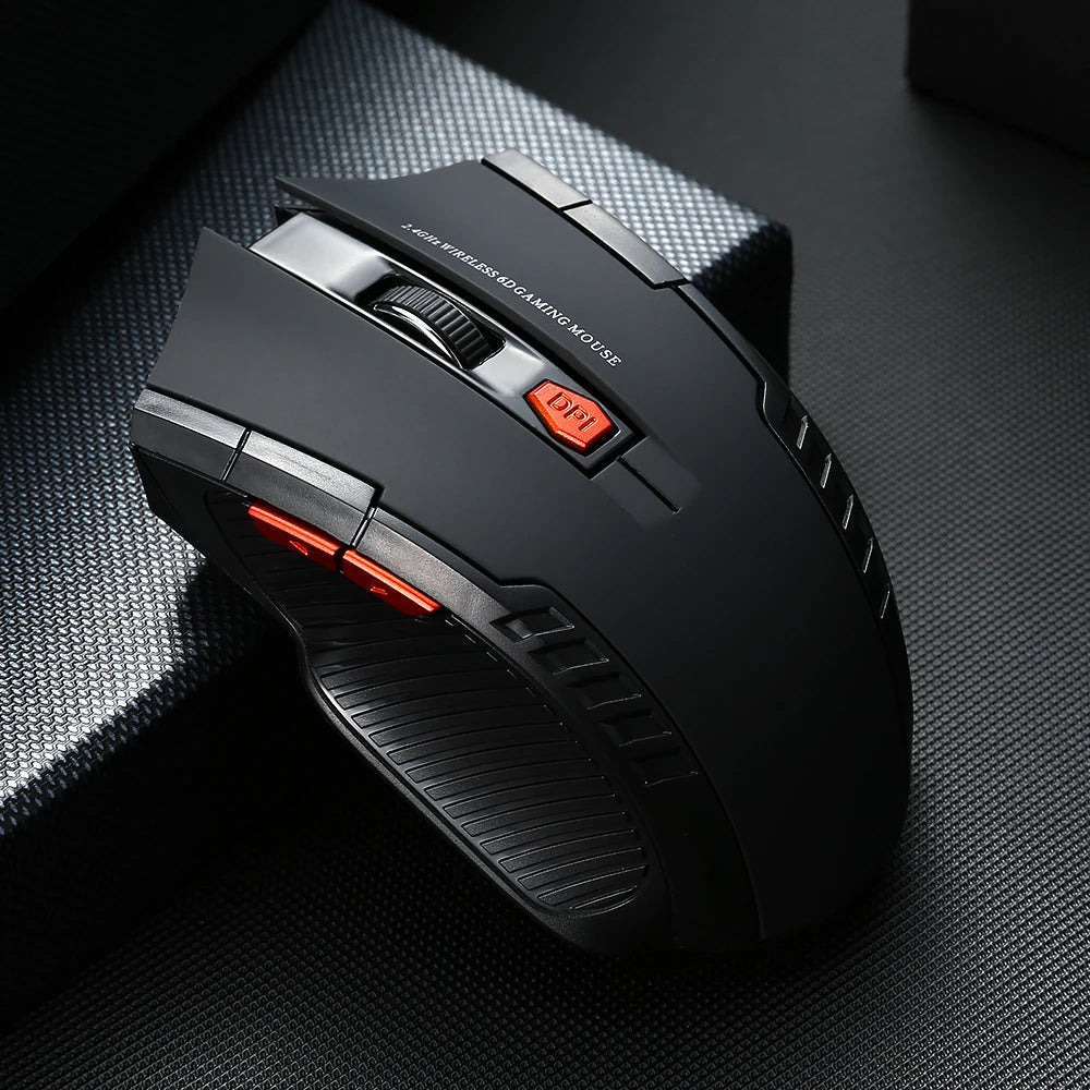 2.4G Wireless Gaming Mouse – 1600DPI, 6 Buttons, USB Receiver for PC & Laptop