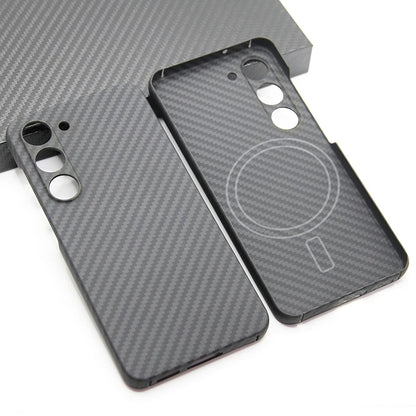 ZXKE Carbon Fiber Magnetic Case – Aramid Shell for Galaxy S23/S24/S25 Ultra, MagSafe & Car Mount Compatible