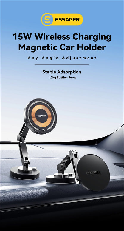 Essager Magnetic Car Wireless Charger – 15W Fast Charging Mount for MagSafe iPhone