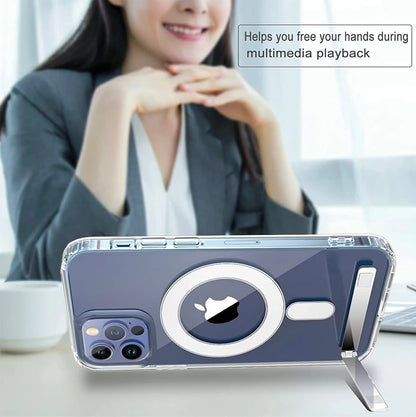 Stand Clear Magnetic Phone Case for iPhone 17 Pro Max Air Cases with Kickstand Transparent Holder Cover