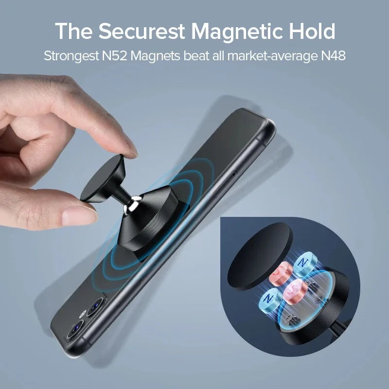 Magnetic Phone Holder – Stick-on Car Dashboard or Wall Mount for iPhone, Samsung & Xiaomi