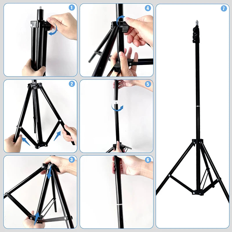 Adjustable Lighting with Tripod -  LED Selfie Ring Light 33cm
