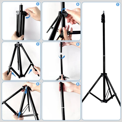 Adjustable Lighting with Tripod -  LED Selfie Ring Light 33cm