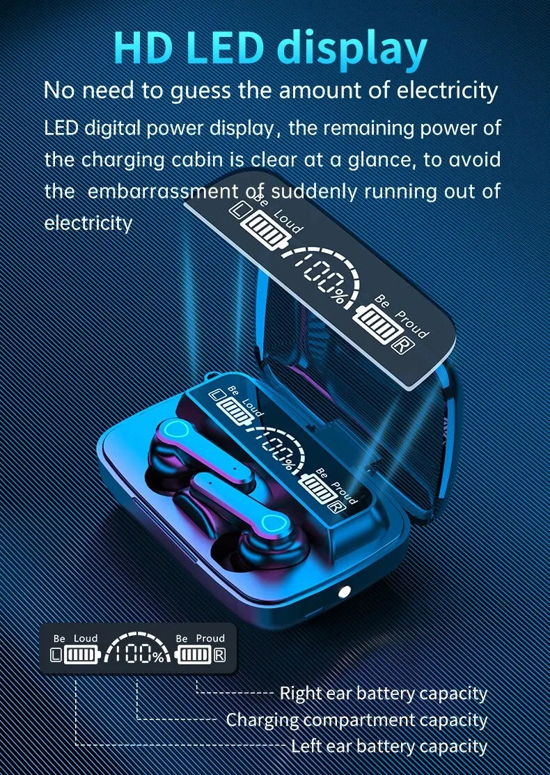 M19 TWS Wireless Earbuds – Noise-Cancelling, Touch Control & Power Bank Case