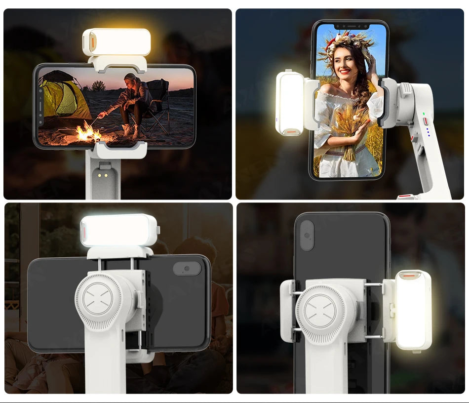 AXNEN A10 Smartphone Gimbal – Stabilizer with Fill Light, Tripod & Remote