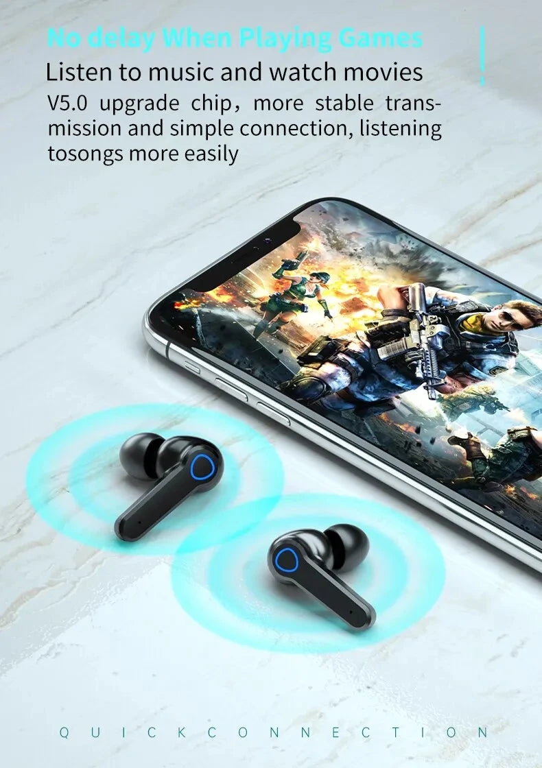 M19 TWS Wireless Earbuds – Noise-Cancelling, Touch Control & Power Bank Case
