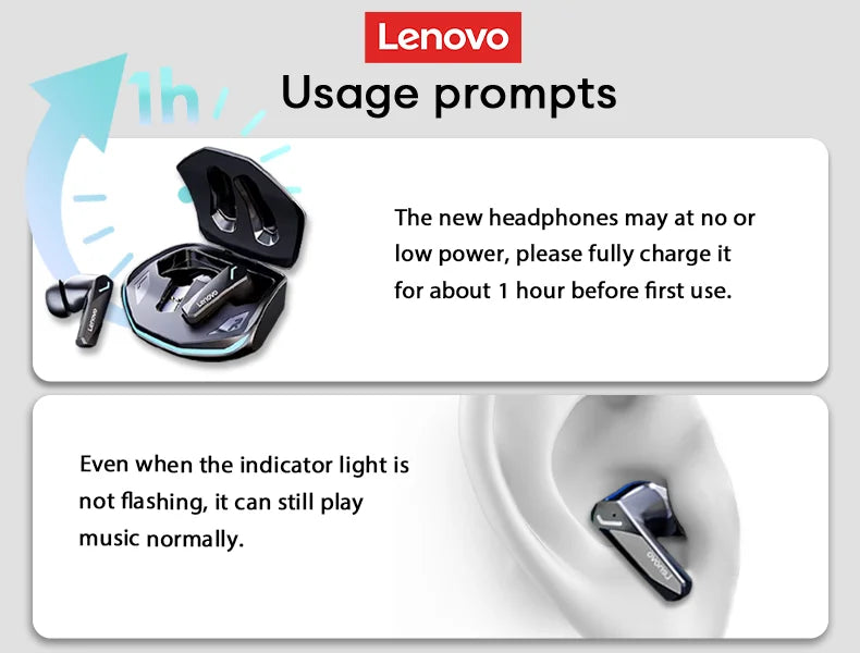 Lenovo GM2 Pro – Wireless Gaming Earphones with Mic & HD Sound