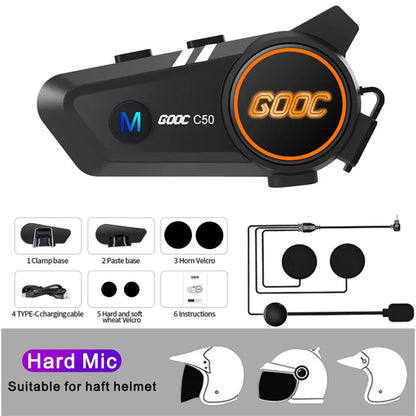 Bluetooth 5.3 Helmet Headset – Waterproof Hands-Free Speaker & MP3 Player for Motorcycle