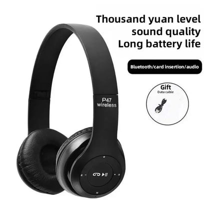 P47 Wireless Bluetooth Headphones – Foldable HiFi Bass for Music & Gaming