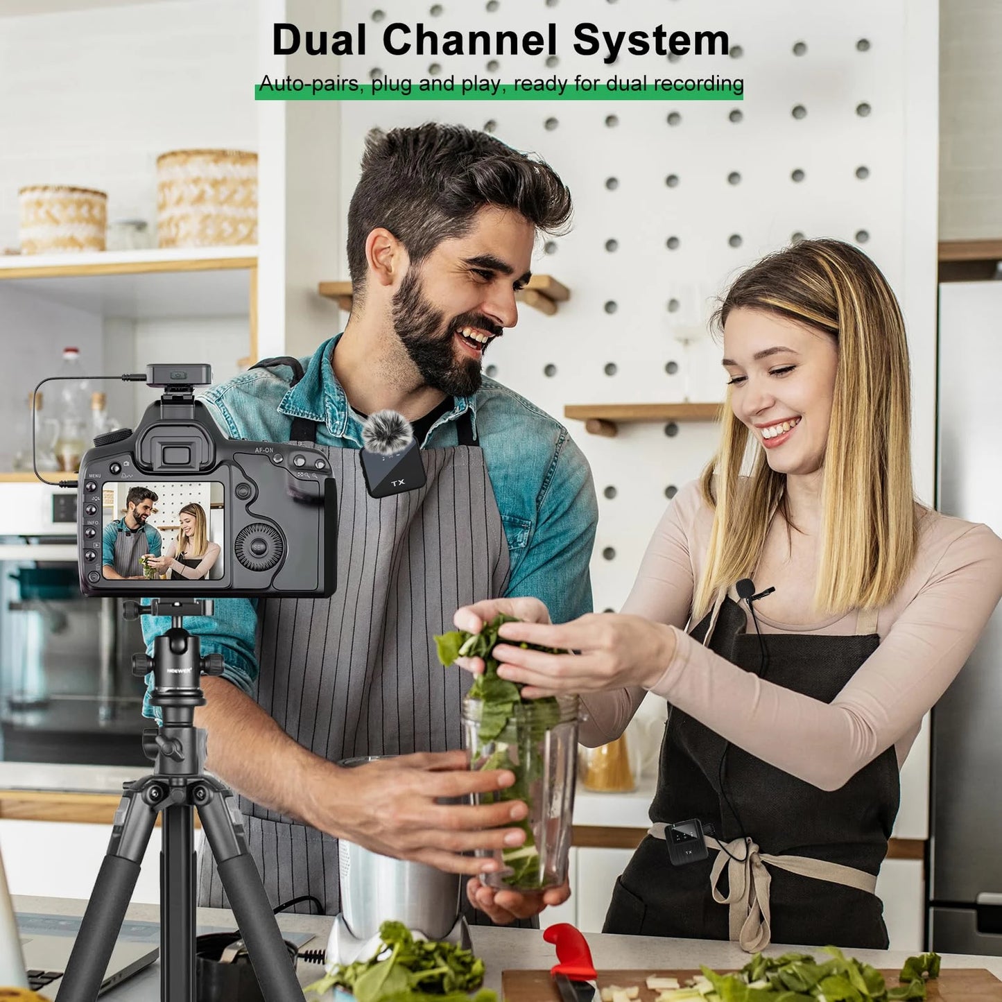 3-in-1 Wireless Lavalier Microphone – For Camera, iPhone & Android with Noise Reduction