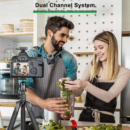 3-in-1 Wireless Lavalier Microphone – For Camera, iPhone & Android with Noise Reduction