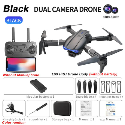 E99Pro Foldable Drone – 4K/1080P HD Camera, WiFi FPV, RC Helicopter Gift Toy