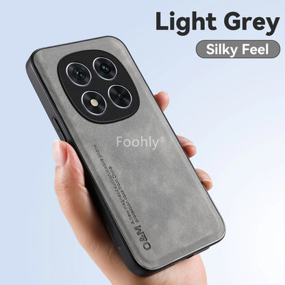 Nubuck Leather Magnetic Case – Shockproof Back Cover for Redmi Note 14 Pro / Pro Plus