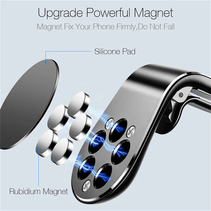 Magnetic Car Phone Holder – 360° Air Vent Mount for iPhone, Samsung & Huawei