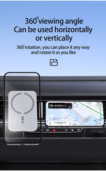 15W Magnetic Car Wireless Charger – MagSafe Fast Charging Mount for iPhone