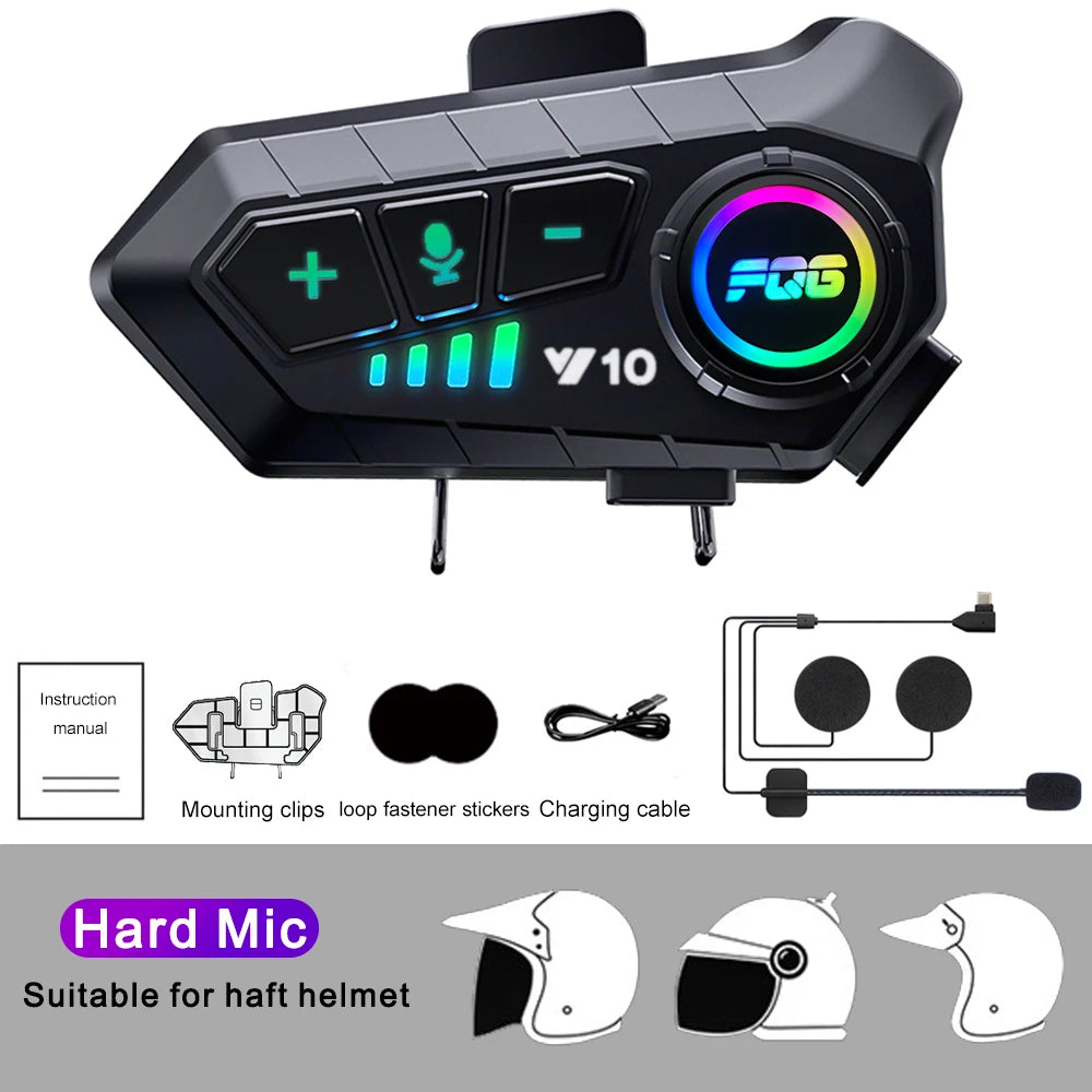 Bluetooth 5.3 Helmet Headset – Waterproof Hands-Free Speaker & MP3 Player for Motorcycle